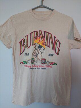 Franchise Los Angeles Flames Ace of Spades T Shirt Size S Color Tan